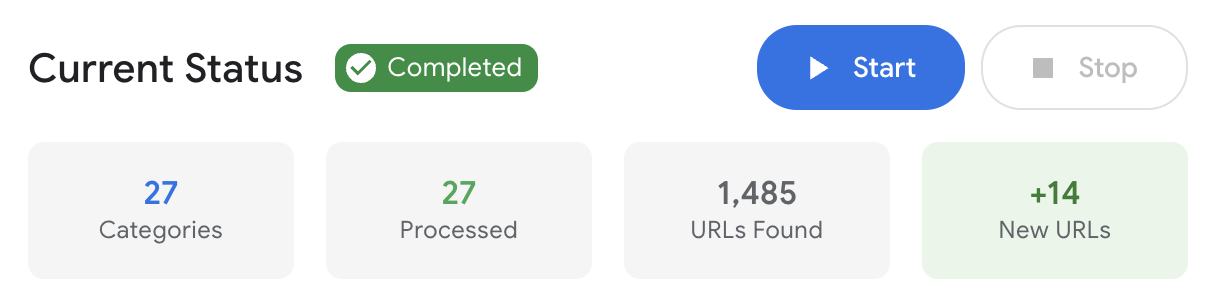 KNAP Engine - Discovery status